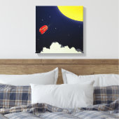 Naar de maan canvas afdruk (Insitu (Slaapkamer))