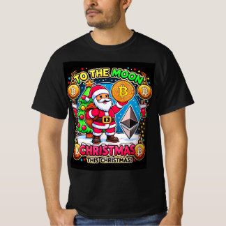 Naar de maan Dit Kerst Crypto T-shirt