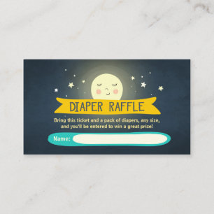 Naar de maan en achter Baby shower, luier Raffle Informatiekaartje