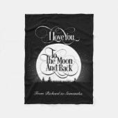 Naar de maan en de rug (gepersonaliseerd) fleece deken (Voorkant)