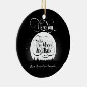 Naar de maan en de rug (gepersonaliseerd) keramisch ornament (Rechts)