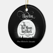 Naar de maan en de rug (gepersonaliseerd) keramisch ornament (Links)