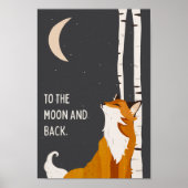 "Naar de maan en naar achteren" - Cute Fox Slapend Poster (Voorkant)