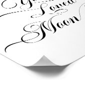 Naar de maan en naar achteren | Fancy script Poster (Hoek)