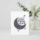 Naar de maan en naar achteren feestdagenkaart (Staand voorkant)