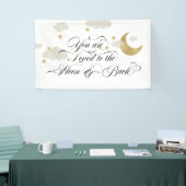 Naar de maan en naar achteren | Moon Stars Clouds Spandoek (Beurs)