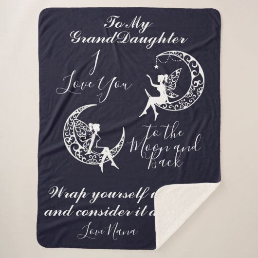 Naar de maan en naar achteren sherpa deken (Voorkant)