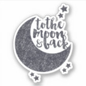 Naar de maan en naar achteren sticker (Voorkant)