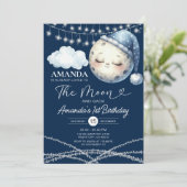 Naar de maan en terug 1e verjaardag String Lights Kaart (Staand voorkant)