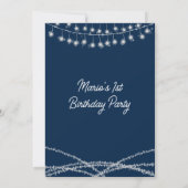 Naar de maan en terug 1e verjaardag String Lights Kaart (Achterkant)