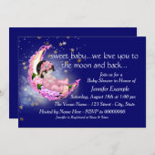 Naar de maan en terug Baby shower Kaart (Voorkant / Achterkant)