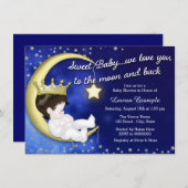 Naar de maan en terug Baby shower Kaart (Voorkant / Achterkant)