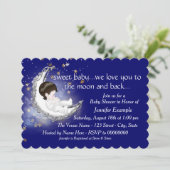 Naar de maan en terug Baby shower Kaart (Staand voorkant)