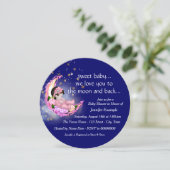 Naar de maan en terug Baby shower Kaart (Staand voorkant)