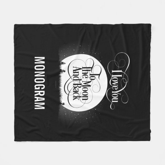 Naar de maan en terug fleece deken (Voorkant (Horizontaal))