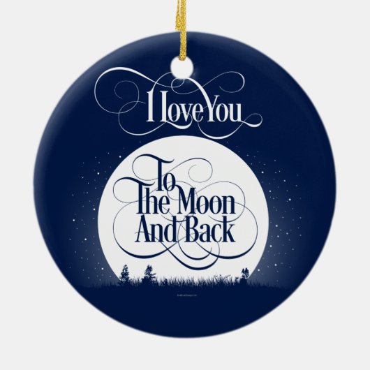 Naar de maan en terug keramisch ornament (Achterkant)