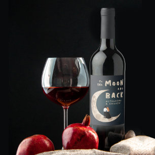 Naar de maan en terug Modern Love Story Stars Sky Wijn Etiket