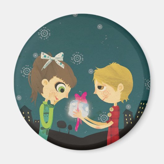 Naar de maan en terug Pin Magneet (Voorkant)