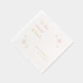 Naar de maan en terug Romantische bruiloft Gezegde Folie Servetten (Rechts)