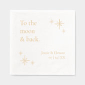 Naar de maan en terug Romantische bruiloft Gezegde Folie Servetten (Voorkant)