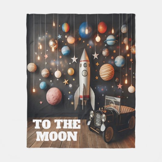 Naar de maan fleece deken (Voorkant)