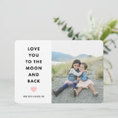 Naar de maan | Fotokaart Valentijnsdag Feestdagenkaart (Staand voorkant)