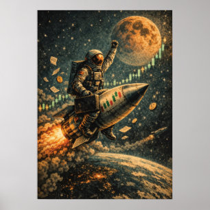Naar De Maan - Handelsastronaut, Forex, Crypto Poster