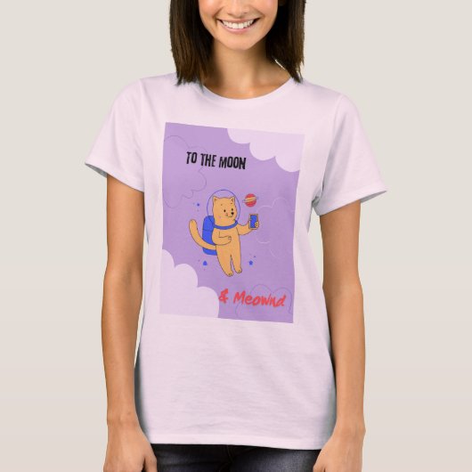 Naar de maan & Meownd T-shirt (Voorkant)