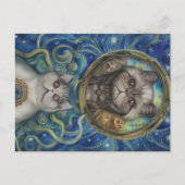 Naar de maan met Perzische katten Briefkaart (Voorkant)