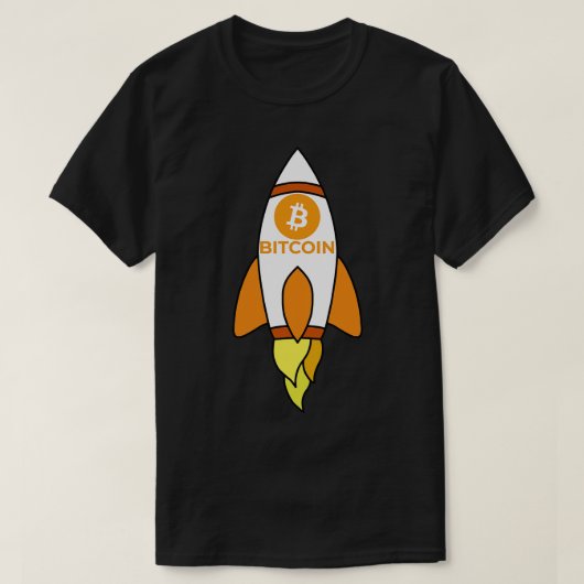 Naar de maan raket Bitcoin T-shirt (Design voorkant)