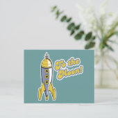 naar de maan retro ruimte raket briefkaart (Staand voorkant)
