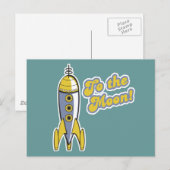 naar de maan retro ruimte raket briefkaart (Voorkant / Achterkant)