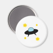 Naar de maan Retro UFO Magneet (Voorkant / Achterkant)