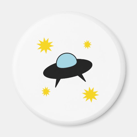 Naar de maan Retro UFO Magneet (Voorkant)