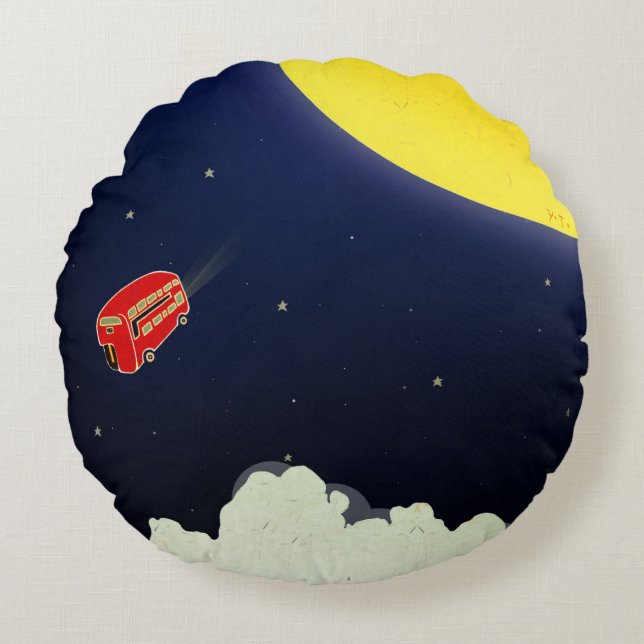 Naar de maan rond kussen (Voorkant)