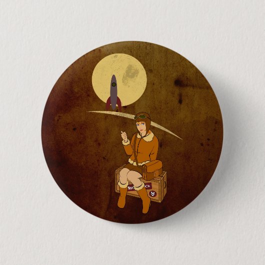 Naar de maan ronde button 5,7 cm (Voorkant)