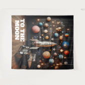 Naar De Maan Selfie Station Achtergrond Tapijt Wandkleed (Voorkant (horizontaal))