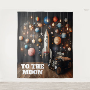 Naar De Maan Selfie Station Achtergrond Tapijt Wandkleed