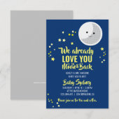 naar de maan SIP & SEE baby shower YELLOW NAVY Kaart (Voorkant / Achterkant)