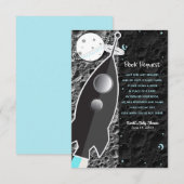 NAAR DE MAAN Space Rocket Ship Boek Verzoek Kaart (Voorkant / Achterkant)