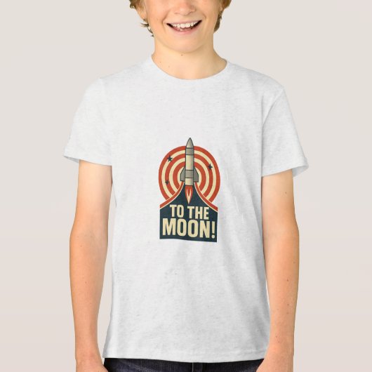 Naar de maan! Tri-Blend shirt (Voorkant)