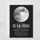Naar De Maan | Verjaardagsfeest Uitnodiging (Voorkant)