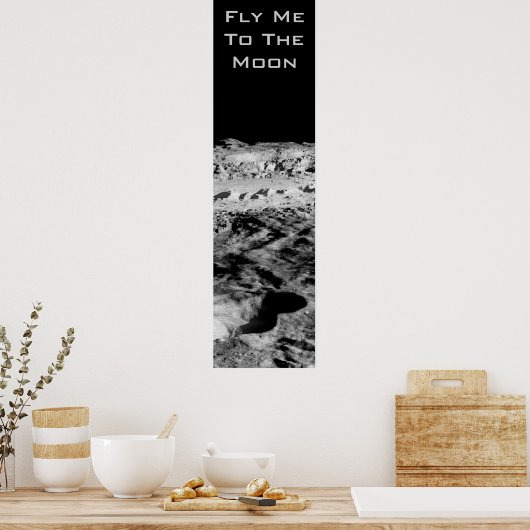 Naar de maan vliegen poster (Keuken)