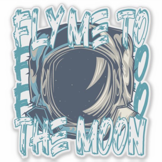Naar de maan vliegen sticker (Voorkant)