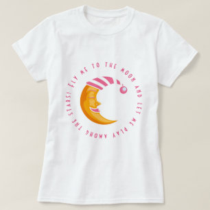 Naar de maan vliegen t-shirt