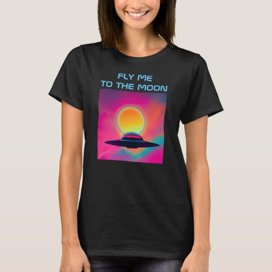 Naar de maan vliegen t-shirt (Voorkant)