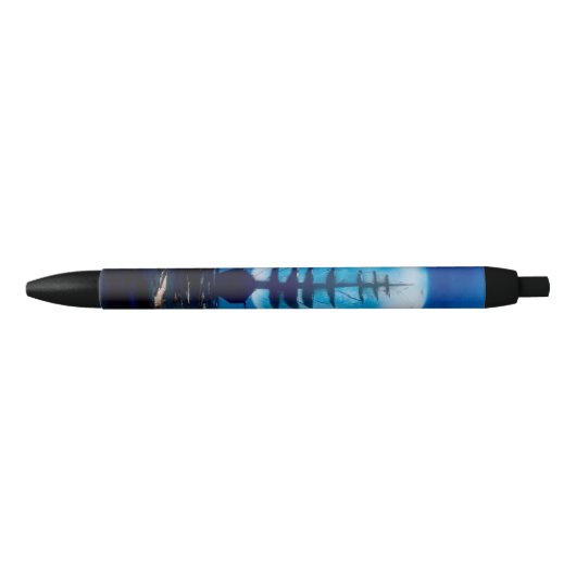 Naar de maan vliegen zwarte inkt pen (Voorkant)