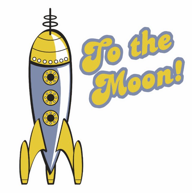 naar de maanretro-ruimteraket fotobeeldje ornament (Voorkant)