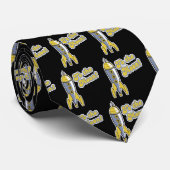 naar de maanretro-ruimteraket stropdas (Opgerold)