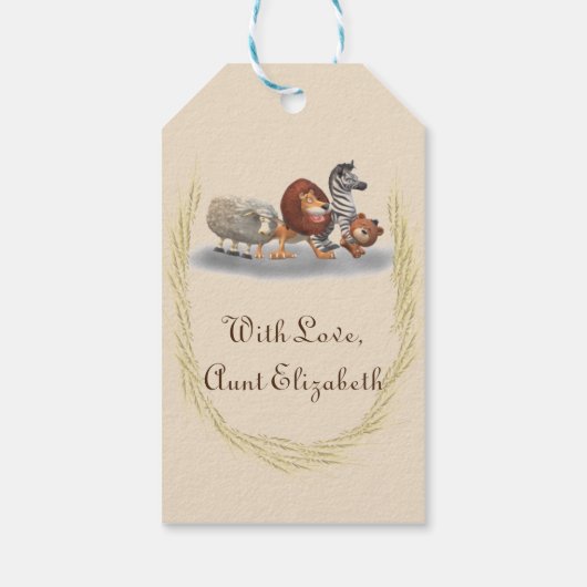 Naar de mening van het Cute Stuffed Animal Cadeaulabel (Achterkant)